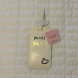 Kate Spade Miss to Mrs. Cream Luggage Tag